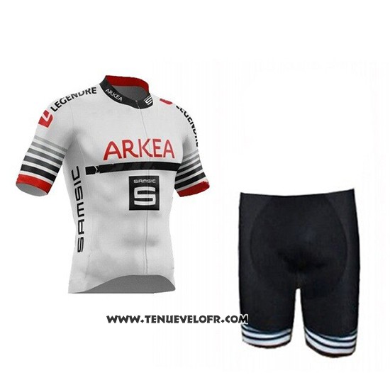 2019 Maillot Ciclismo Arkea Samsic Blanc Rouge Manches Courtes et Cuissard